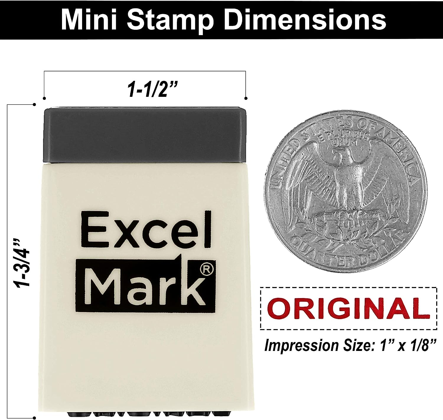 ExcelMark Mini Office Message Rubber Stamp Set - Red Ink - Storage Tray Included - Image 5